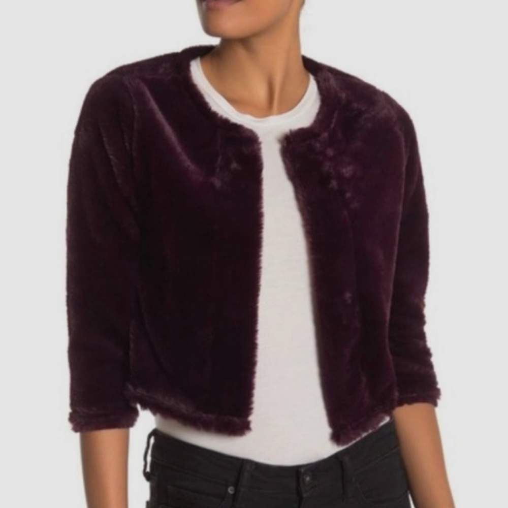 Calvin Klein Black Faux Fur Jacket • Size M • NWT